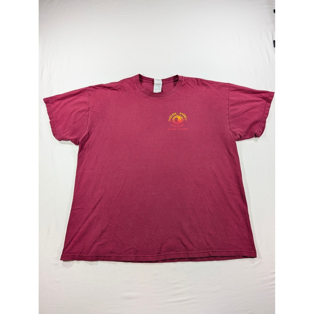 Fruit of the Loom Endless Energy Systems T-Shirt Mens 2XL Maroon Durango CO